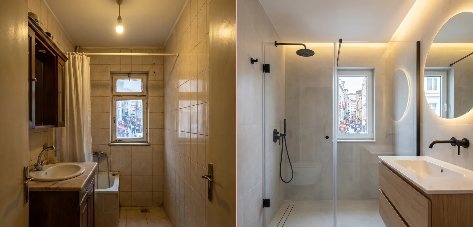 İstanbul Anadolu Yakası banyo tadilatı öncesi sonrası görseli